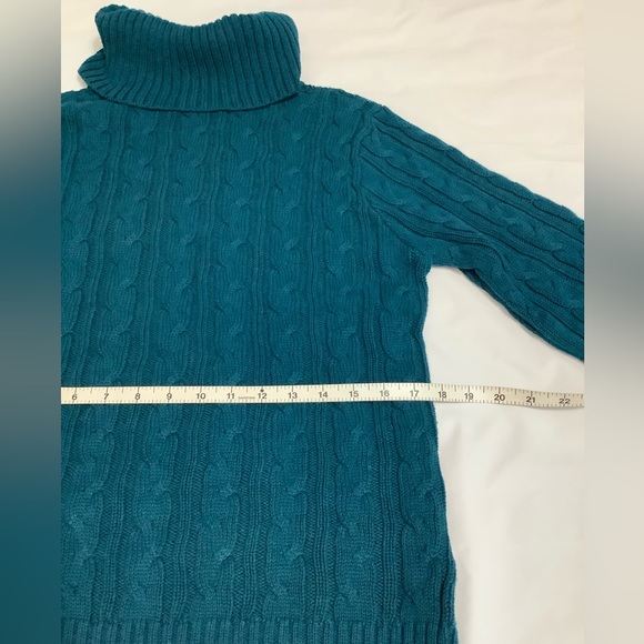 Jeanne Pierre Cotton Cable Knit Sweater in Green L (W456) - Picture 7 of 10